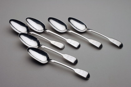 Cape Silver Dessert Spoon Set - (6) - Waldek